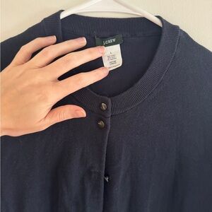 Vintage 80s to 90s J. Crew Navy Crewneck Button Up Cardigan